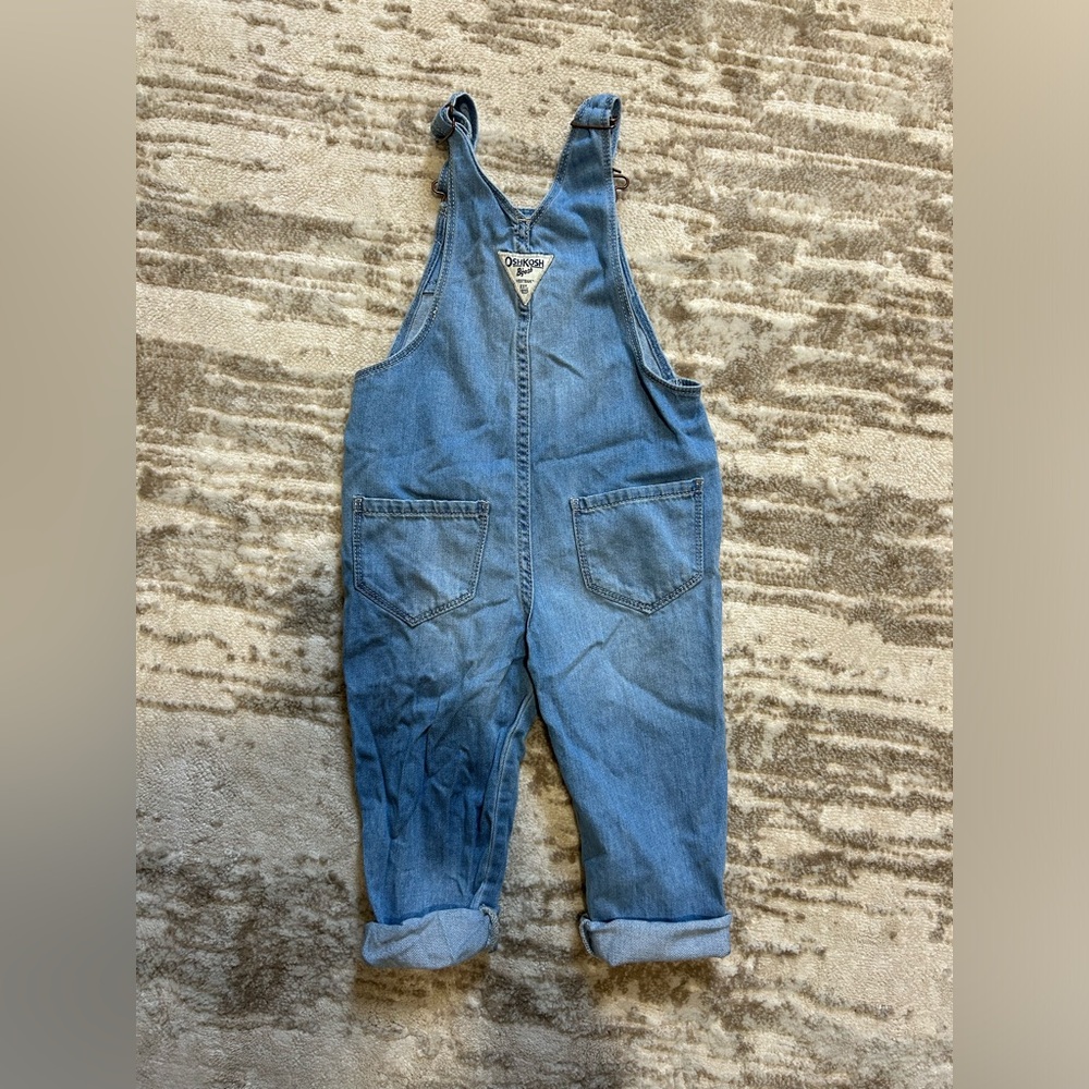 Oshkosh B’gosh Floral Patchwork Overalls in Size 2T - Picture 3 of 8